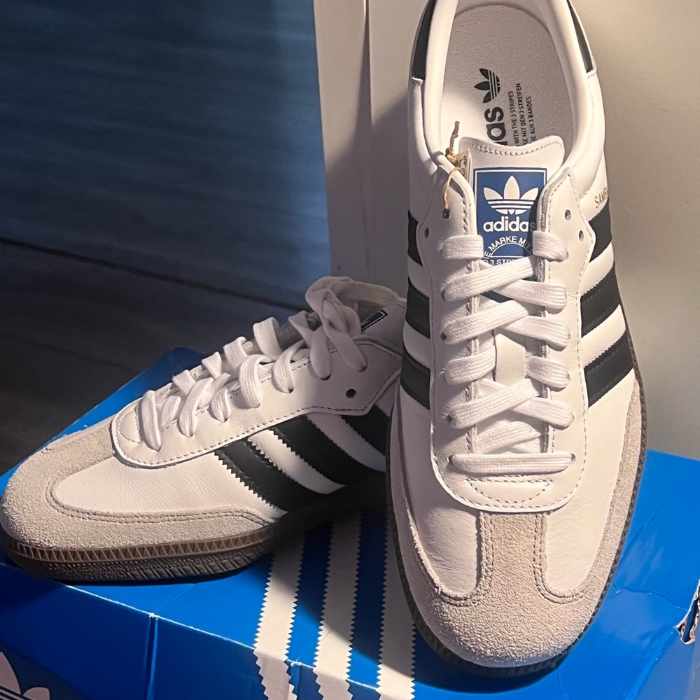 Adidas Classic White and Black Trainers